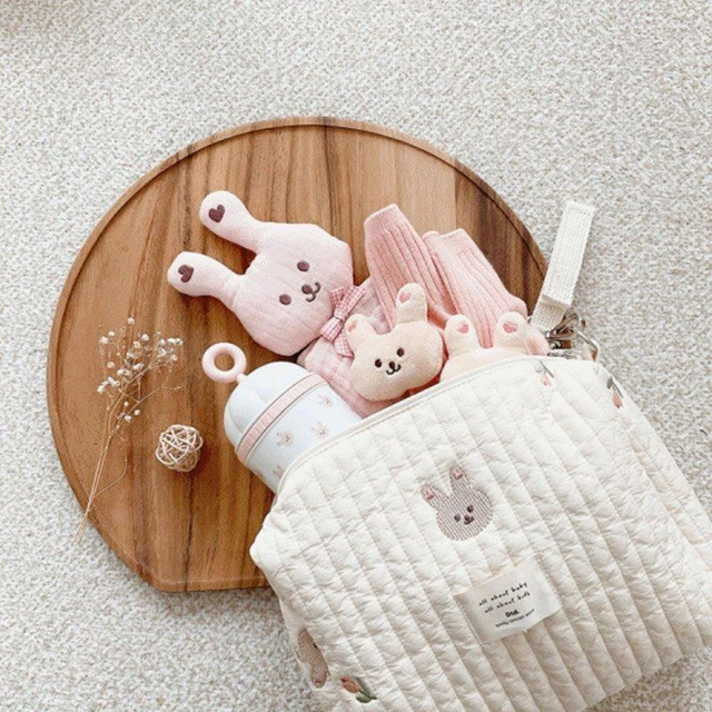 Mommy Bag Organizer Cute Bear Embroidery Newborn Baby Diaper Nappy Pouch Storage 5