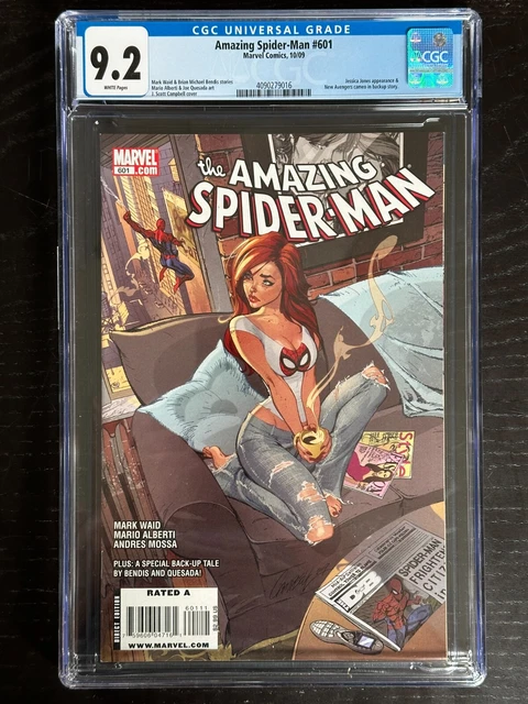 AMAZING SPIDER-MAN #601 (2009 Marvel) CGC 9.2 NM- J. SCOTT CAMPBELL (MARY JANE)