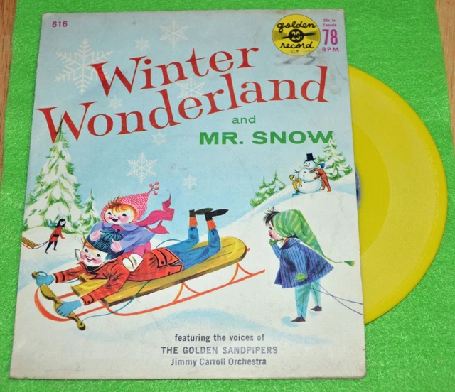 Vintage Golden Record Winter Wonderland & Mr. Snow 78 RPM #616 Original Sleeve