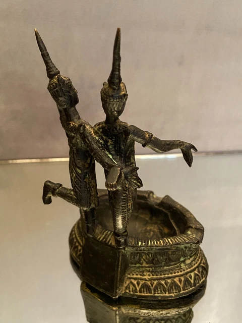 Cendrier en bronze aux danseuses Khmer Cambodge 9