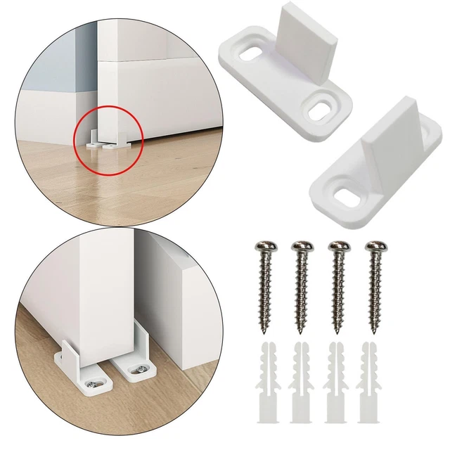 2x Adjustable Sliding Barn Door Floor Guides Bottom with Screws L Guide Part