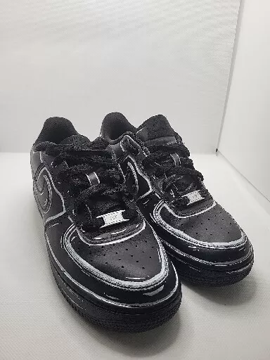 Nike Air Force 1 Black Cartoon Custom Shoes White Outline  Kids Sizes 5.5Y