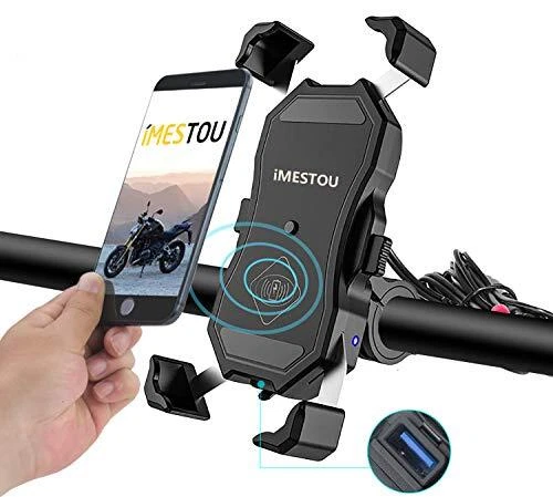 Waterproof Motorcycle Phone Holder Wireless Charger and USB 3.0 Quick Charge ...
