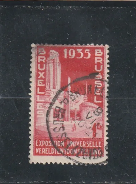 L5598 BELGIQUE timbre Y&T N° 387 de 1934 " Exposition universelle 193 " Oblitéré