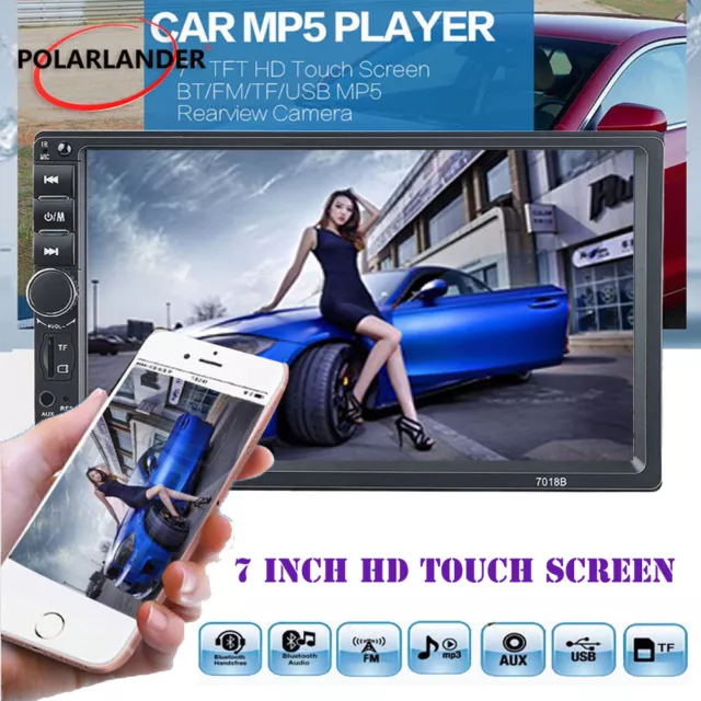 7" 2 Din Touch Screen Autoradio Bluetooth Stereo MP5 Player AUX/USB/FM Head Unit