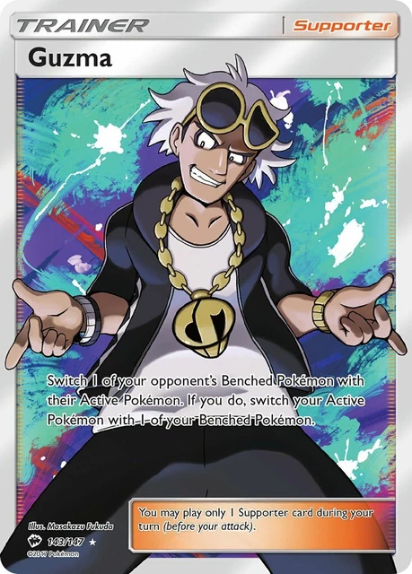 Pokemon Karte - Guzma 143/147 Full Art, Holo NM EN