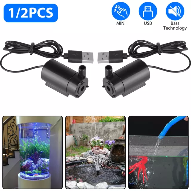 Mini Water Pump Small Mute Submersible USB 5V 1M Cable Garden Home Fountain Tool