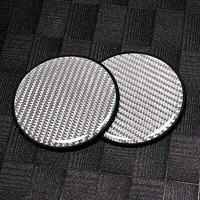 2 Pack Carbon Fiber Style Coasters Car Cup Holder Insert Accessories Universal