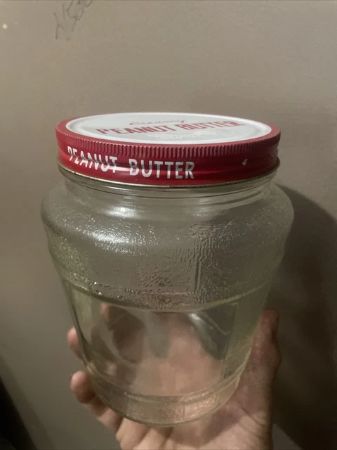 Vintage Peanut Butter BALL Cookie Glass Jar 2863-P 27 Original USA Barrel Type