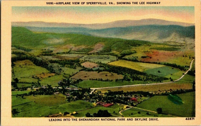 1930'S. Airplane View Of Sperryville, Va. Postcard Zt2