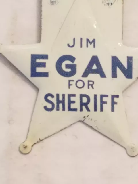 Très joli lot d'épingles de campagne vintage Jim Egan pour shérif étoile milieu du siècle cool 3