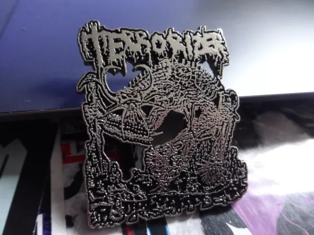 Terrorizer Badge Pin Death Metal Grindcore Napalm Death Brujeria