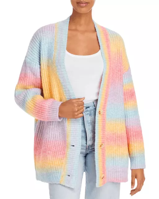 Blanknyc I Hope So Multicolored Cardigan Sweater Blazer Pink Yellow Blue Sz Smal