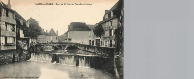CPA 64 - SALIES DE BEARN (Pyrénées Atl.) - Pont de la Lune et Cascades du Saleys