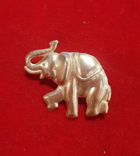 Antica SPILLA color oro, ANIMALE ELEFANTE, anni '50/'60, GIOIELLO VINTAGE