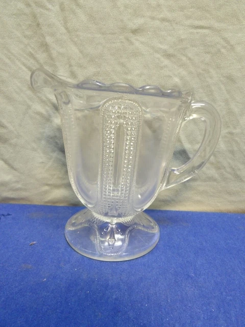 Adams & Co. Eapg 5 1/4" Creamer Curtain Tie Back Pattern Glass C. 1880S