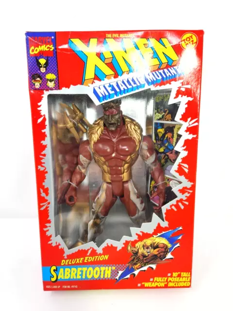 SABRETOOTH 10" Action Figure X-Men Metallic Mutants Marvel Comics Toy Biz 1994