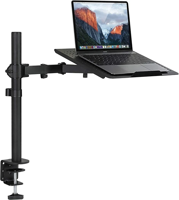 Laptop Desk Stand Mount | Articulating Vented Laptop Tray Mount | Fully Adjustab