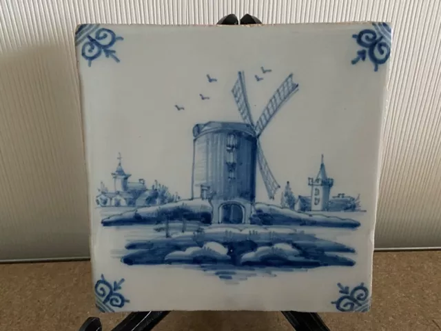 Ent Unique Tile Makkum Tichelaar Delft Holland mill6