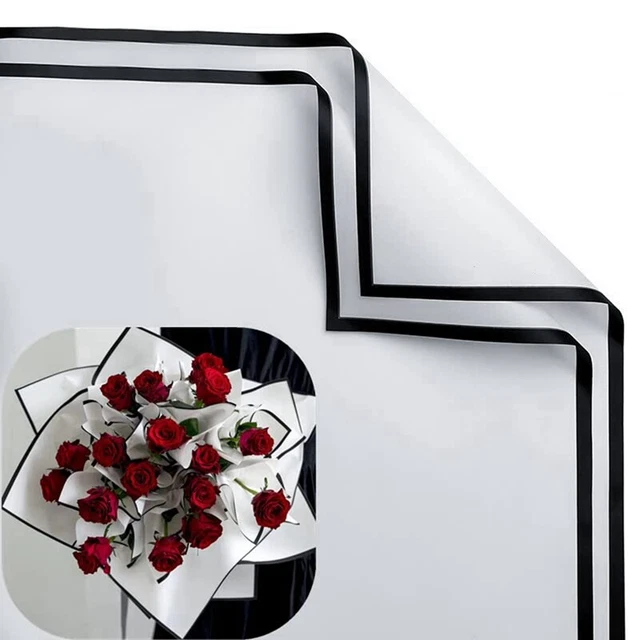 20 pz carte da imballaggio fiori bordo bianco linea nebbia regali fiorista7940