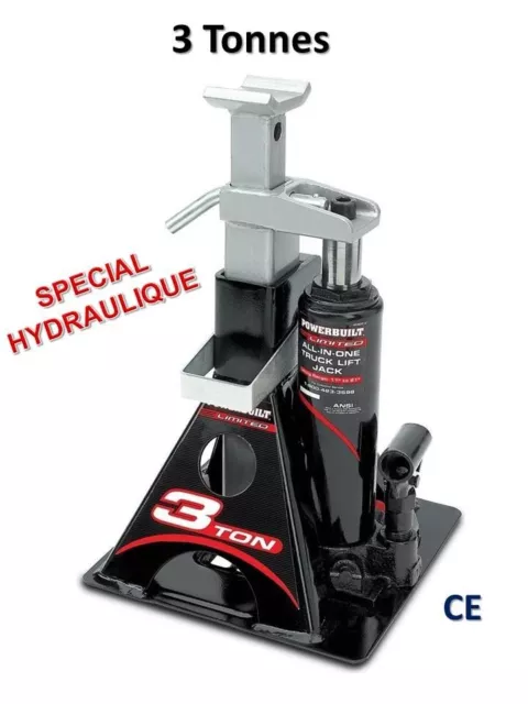CHANDELLE hydraulique cric bouteille 3T : IDÉAL POUR CAMPING-CAR - CARAVANE