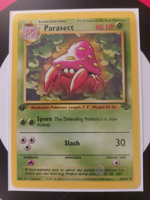 Parasect 41/64 - Pokemon - Jungle - 1st Edition - Uncommon - WOTC - Vintage