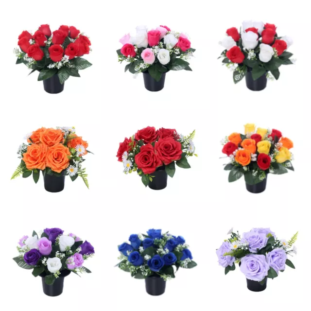 Artificial Grave Pots Artificial Silk Flowers Cemetery Vase Crem Pot Tribute