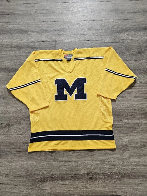 Vintage 90s Nike Michigan Wolverines Hockey Jersey Mens Size Large