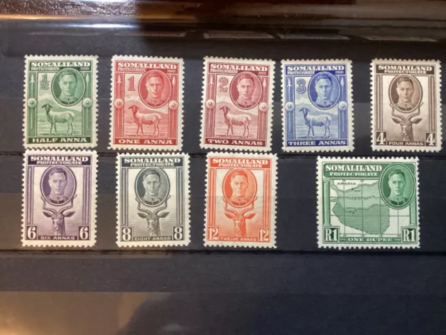 Somaliland Protectorate 1942 George VI Part set of 9 mint postage stamps