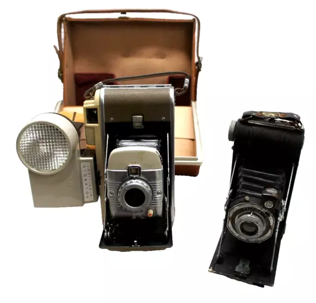 Polaroid 80A Folding Land Camera & Falcon No. 4 Folding Camera-SELLING AS IS