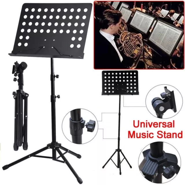 Heavy Duty Orchestral Music Stand Folding Adjustable Sheet Stand Tripod Base UK