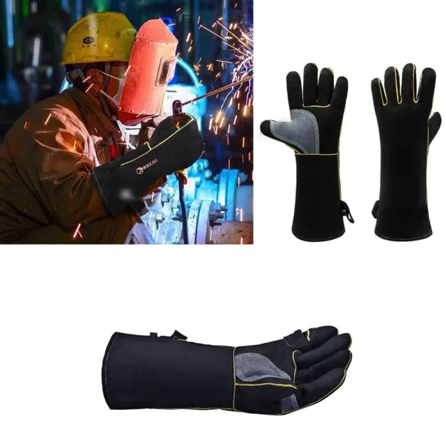 1 pairs Welding Gloves Heat Resistant Safety Protection Work Gloves BBQ Gloves