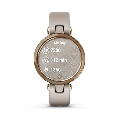 Garmin Lily Smartwatch - Rose Gold with Light Tan Case and Band