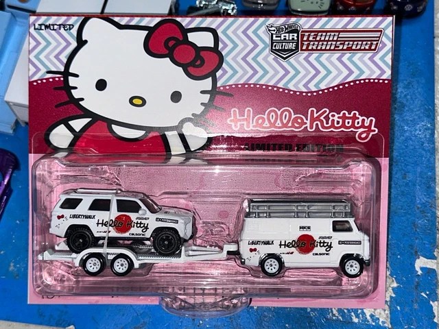 HOT WHEELS TEAM-TRANSPORT Hello Kitty Lbwk Japan Van Trailer & 18 ...