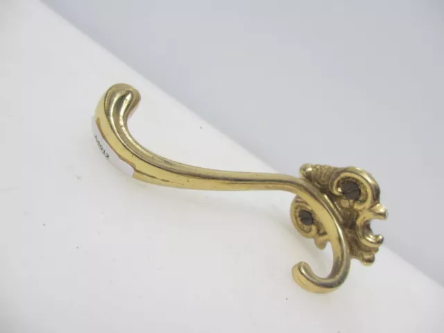 Late Vintage Brass Coat Hook Hanger Old Retro French Rococo Stye 3