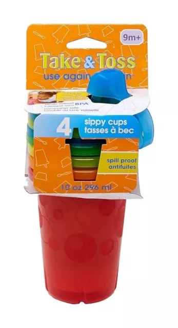 The First Years Take & Toss Spill-Proof Sippy Cups, 10 Ounce, 4 Count 2