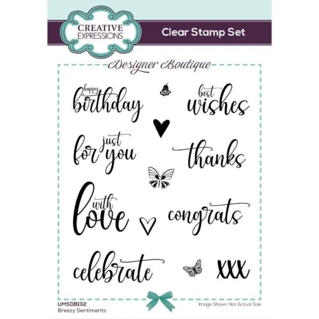Creative Expressions Breezy Sentiments Clear Stamp Set Love Birthday Card Making