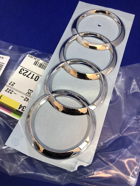 Badge Logo Audi Anneaux Noirs Brillant - Référence OEM 4H08536752ZZ - Pour Coffre A8, Q7, R8, TT... - Fabriqué En Allemagne