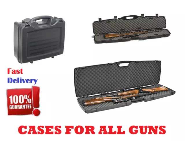 Heavy Duty Gun Case Rifle Shotgun Double Scoped Carry Case Padded Guard Locking
