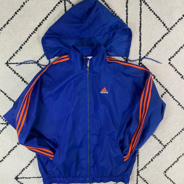 90S ADIDAS 3 Stripe Blue Yellow Sewn Full Zip Lined Jacket Pants 