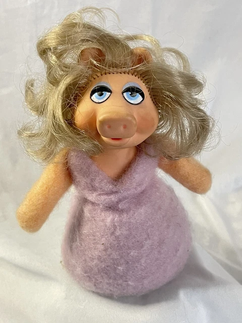 Vintage 1979 Muppet Miss Piggy Beanbag Pink Plush Doll Fisher Price 6.5" Henson