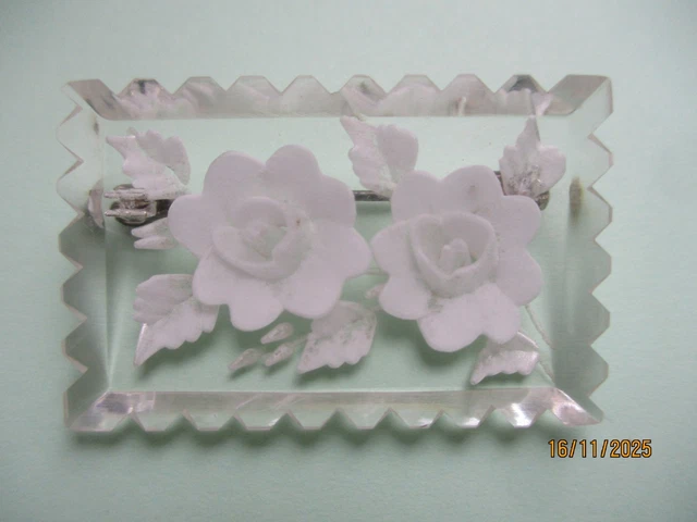 Grande Broche Vintage Fleur De Lys En Or Avec Cristaux - Ancien Bijou Sans Défaut