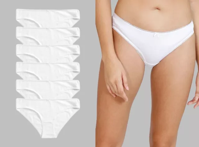 LADIES COMFORT FIT 100% Cotton Bikini Briefs Underwear 3 Pack £5.99 -  PicClick UK