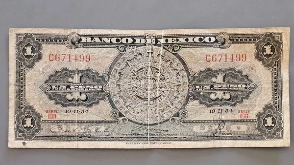 MEXICO 1 Peso Banknote Issued 10.2.1954 – Series EB- P#56a ~6025