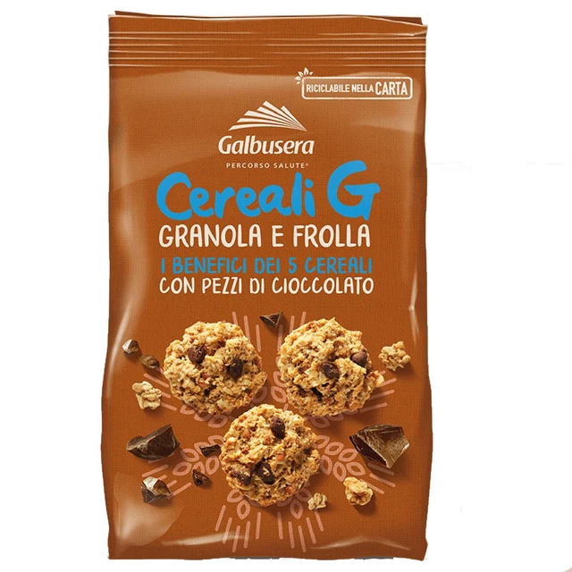 Biscuits Galbusera Céréales G Granola Et Pâte Brisée avec Pièces de Chocolat 5