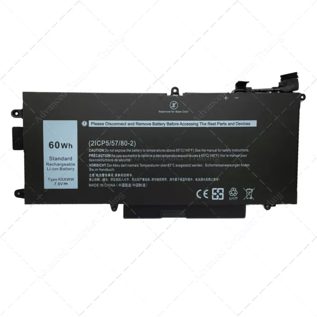 K5XWW Batería para portátil Dell Latitude 5289 7389 7390 2 en 1   7.6V 60wH 3