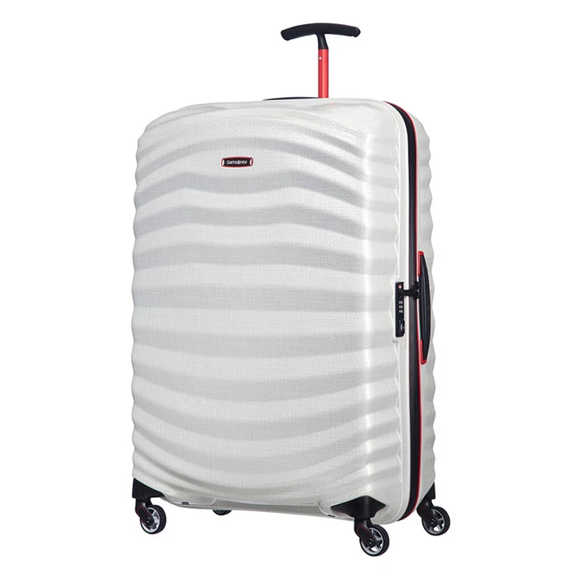 NEW SAMSONITE LITE SHOCK Sport Spinner Case Off White Red 75cm EUR