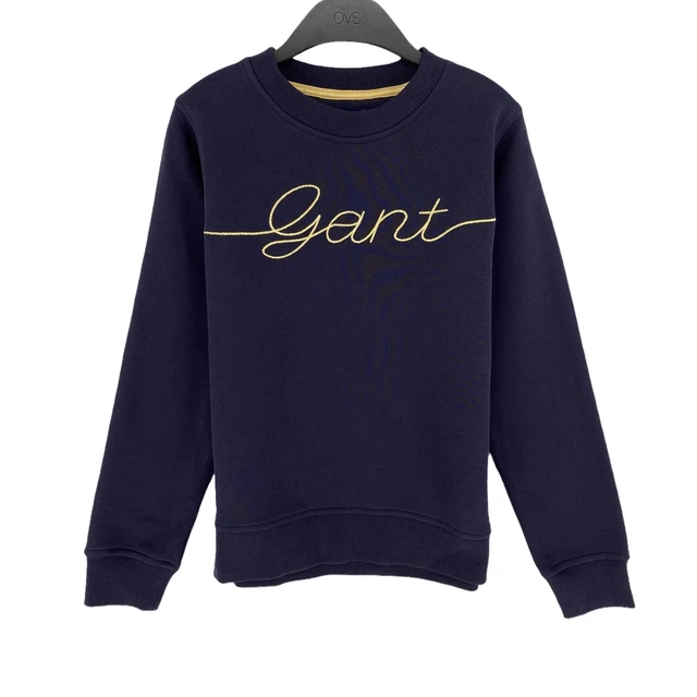 GANT Ragazze Blu Navy con Scritta Maglione Girocollo Taglia 9 - 10 Anni