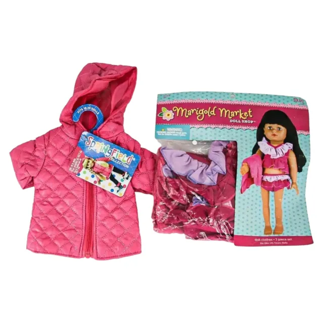 Springfield Collection Hooded Puff Jacket Marigold Market Swimsuit For 18” Doll