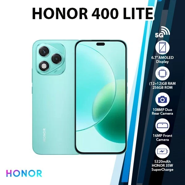 HONOR 400 LITE 5G Android Cell Phone (Green/12GB+256GB/Dual SIM